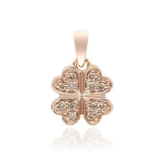 9K SI1 Argyle Rose De France Diamond Gold Pendant