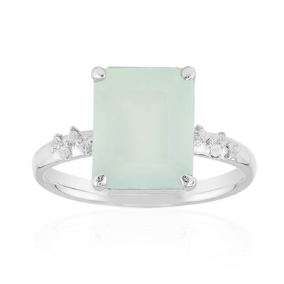 Aqua Chalcedony Silver Ring