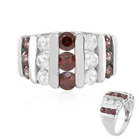 Brown Zircon Silver Ring