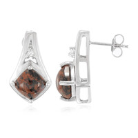 Mahogany Obsidian Silver Earrings