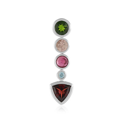 Mozambique Garnet Silver Pendant (MONOSONO COLLECTION)