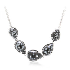 Snowflake Obsidian Silver Necklace