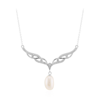 White Freshwater Pearl Silver Necklace