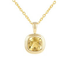 Yellow Beryl Silver Necklace