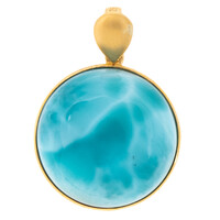 18K Larimar Gold Pendant