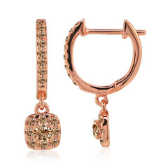 14K SI1 Argyle Rose De France Diamond Gold Earrings