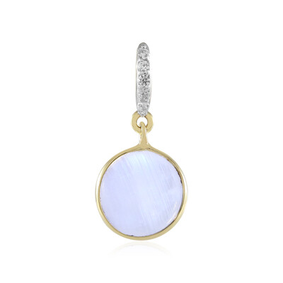 9K Rainbow Moonstone Gold Pendant