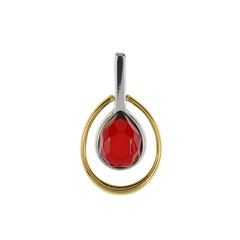 Colombian red Amber Silver Pendant