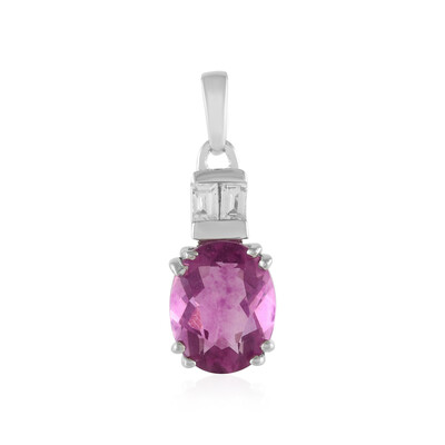 Pink Flouorite Silver Pendant