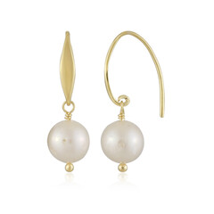 White Freshwater Pearl Silver Earrings