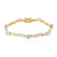 Sky Blue Topaz Brass Bracelet (Juwelo Style)