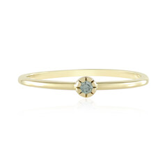 9K SI1 Sky Blue Diamond Gold Ring