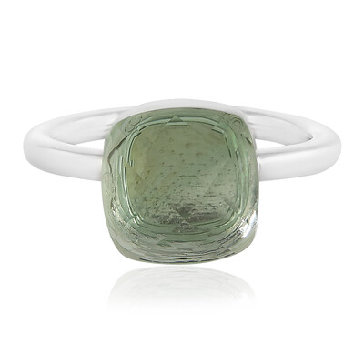 Green Amethyst Silver Ring