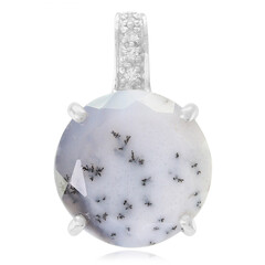 Dendritic Agate Silver Pendant