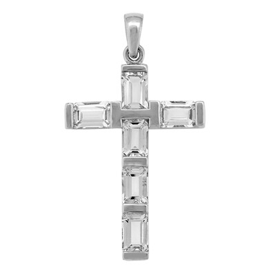 White Topaz Silver Pendant