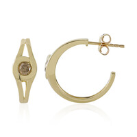 9K I2 Champagne Diamond Gold Earrings (de Melo)