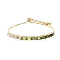 Green Tourmaline Silver Bracelet