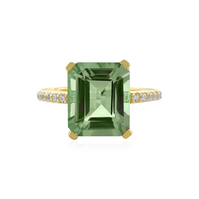 Green Amethyst Silver Ring