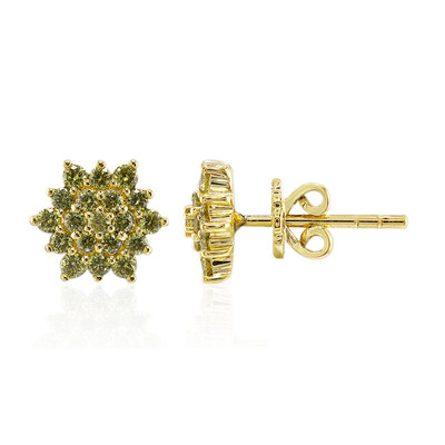 9K VS1 Yellow Diamond Gold Earrings (Annette)