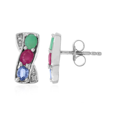 Socoto Emerald Silver Earrings
