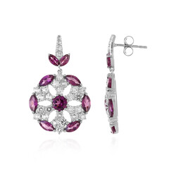 Rhodolite Silver Earrings
