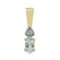 9K Nigerian Mint Green Beryl Gold Pendant