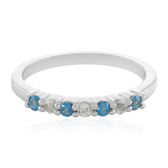 Blue Zircon Silver Ring