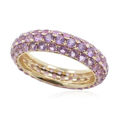 9K Unheated Ceylon Purple Sapphire Gold Ring