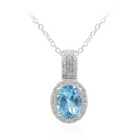 Swiss Blue Topaz Silver Necklace