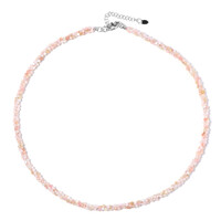 Pink Opal Silver Necklace