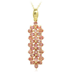 18K Unheated Padparadscha Sapphire Gold Necklace (AMAYANI)