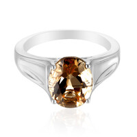 Champagne Quartz Silver Ring