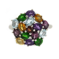 Rhodolite Silver Ring
