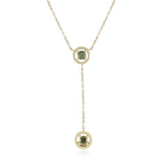 9K SI2 Green Diamond Gold Necklace