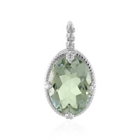 Green Amethyst Silver Pendant