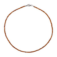 Hessonite Garnet Silver Necklace