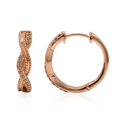 9K SI1 Argyle Rose De France Diamond Gold Earrings (Annette)