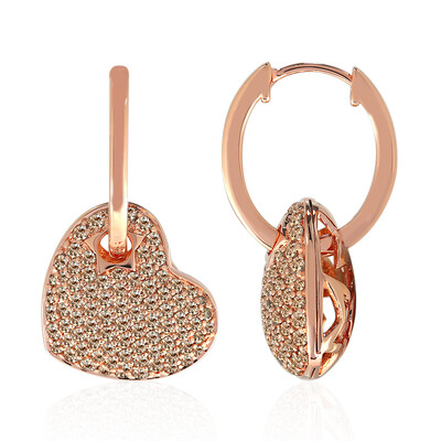 14K SI1 Argyle Rose De France Diamond Gold Earrings (Annette)