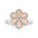 Peach Pastel Quartz Silver Ring