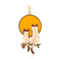 Orange Sapphire Silver Pendant