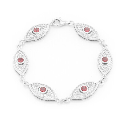 Lindi Garnet Silver Bracelet (Jahdo)