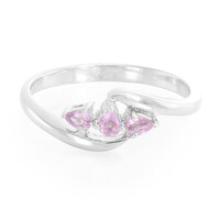 Unheated Ceylon Purple Sapphire Silver Ring