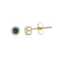 9K Sky blue I4 diamond Gold Earrings