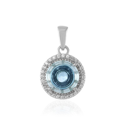 Sky Blue Topaz Silver Pendant