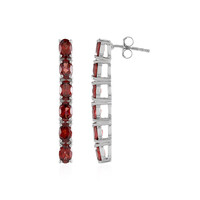Mozambique Garnet Silver Earrings
