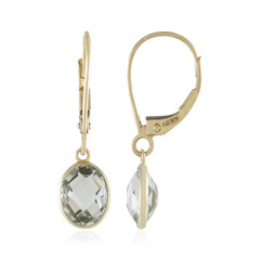 9K Green Amethyst Gold Earrings