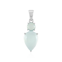 Aqua Chalcedony Silver Pendant