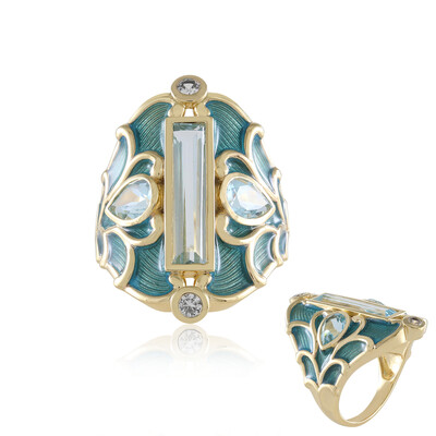 Sky Blue Topaz Silver Ring (Adela Silber)