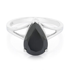 Black Spinel Silver Ring