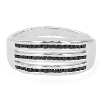 Black Spinel Silver Ring